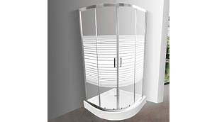 SHOWER 90X90 CURVO ELEGANT JOYTEK LÍNEAS RECTAS CON RECEPTÁCULO