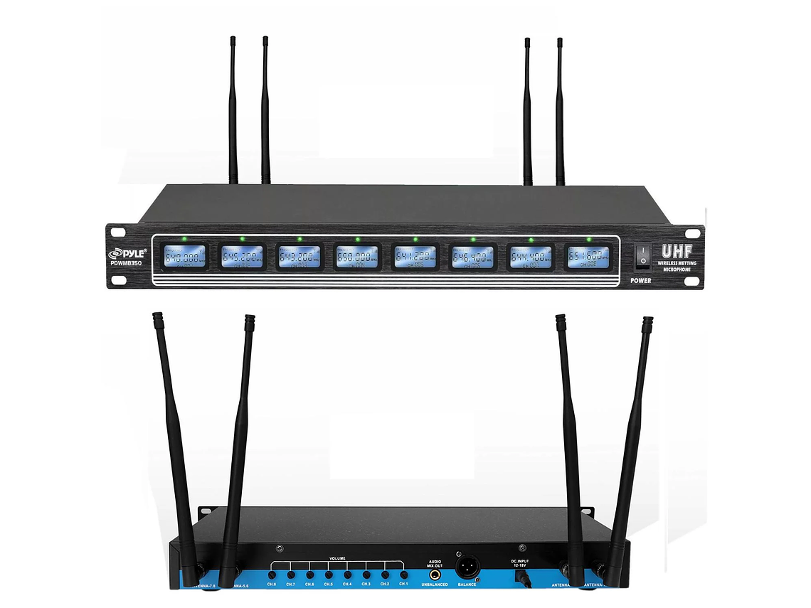 SISTEMA DE MICRÓFONOS INALÁMBRICOS 8 CANALES PYLE PDWM8350 2