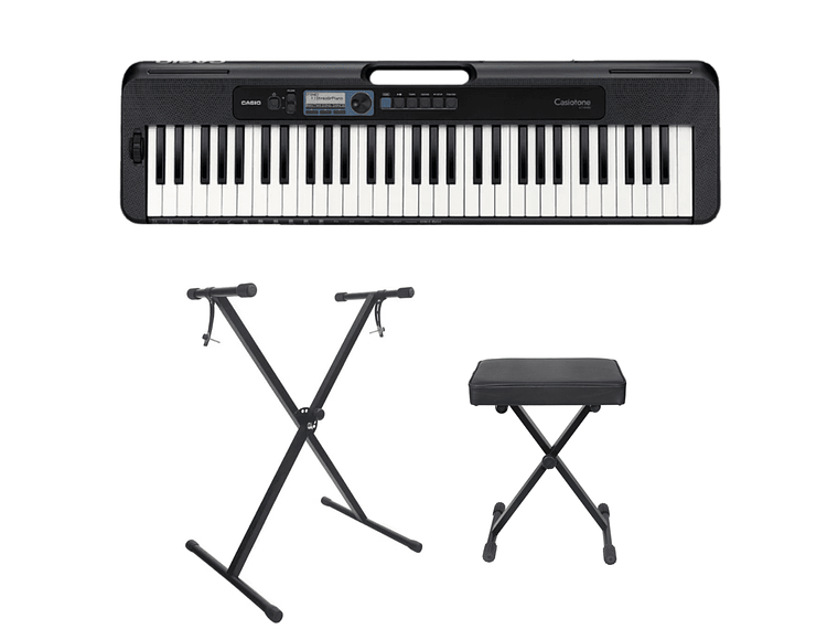 TECLADO DE 61 TECLAS CASIO CTS300 CON ATRIL Y BANQUETA 1