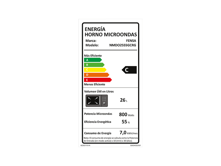 MICROONDAS 25 LITROS DIGITAL ELIMINA OLORES NMDO25S5GCRG 6