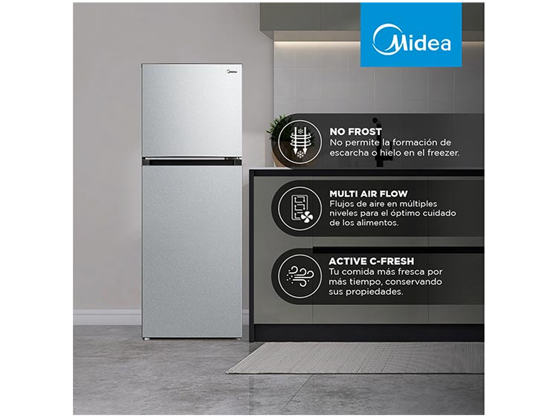 REFRIGERADOR MIDEA TOP FREEZER NO FROST 236 L TMF MDRT346MTF50 8