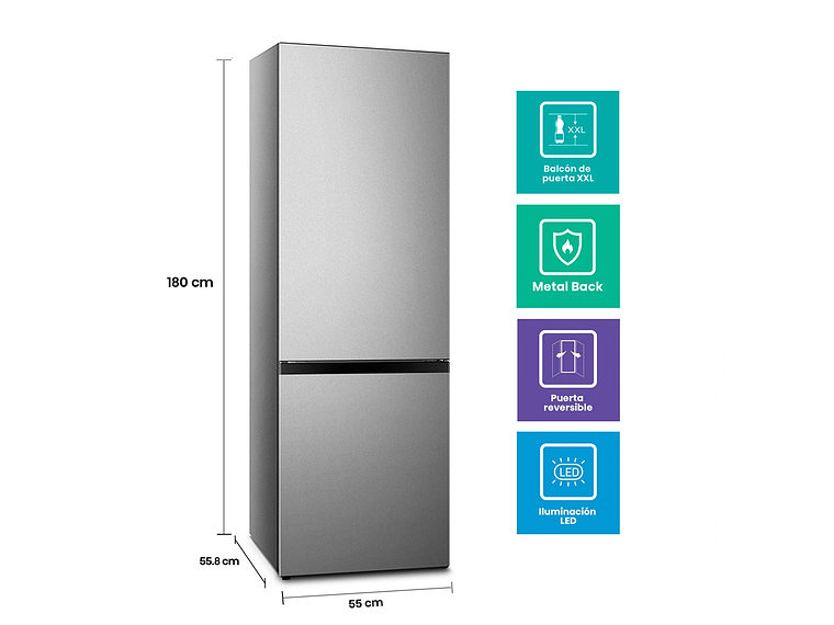 REFRIGERADOR HISENSE BOTTOM FREEZER FRÍO DIRECTO 264 L RB341NL 2