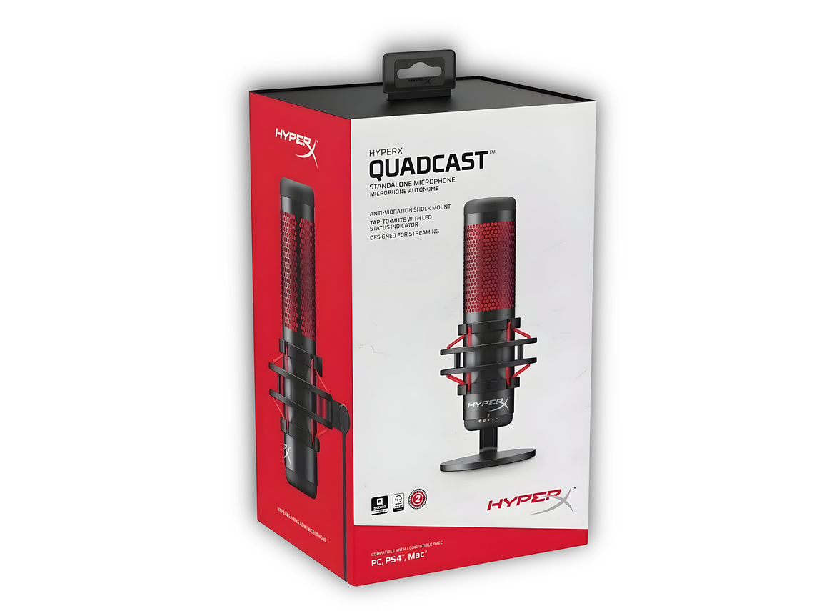 MICRÓFONO GAMER STREAMING HYPERX QUADCAST PROFESIONAL 8
