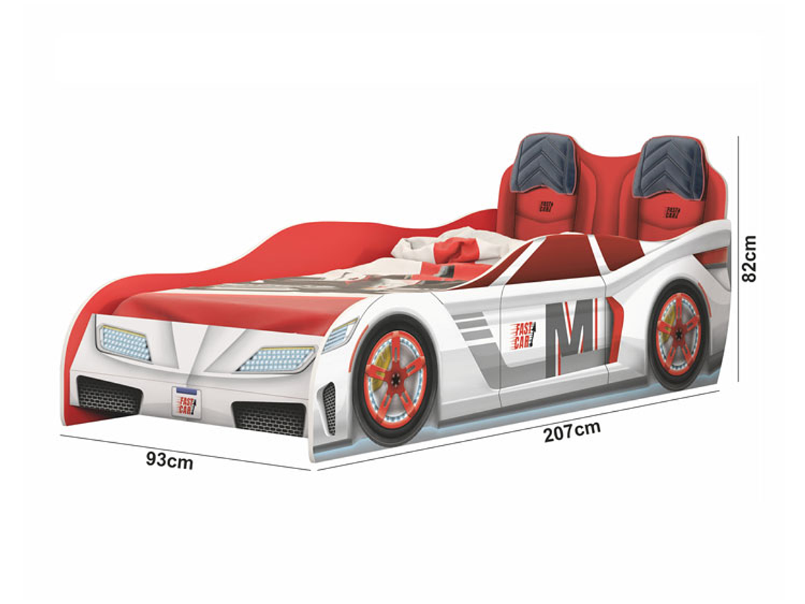 CAMA TRANSICIÓN INFANTIL KIDSCOOL FAST CAR BLANCO 2