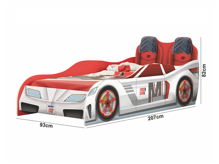 CAMA TRANSICIÓN INFANTIL KIDSCOOL FAST CAR BLANCO 2