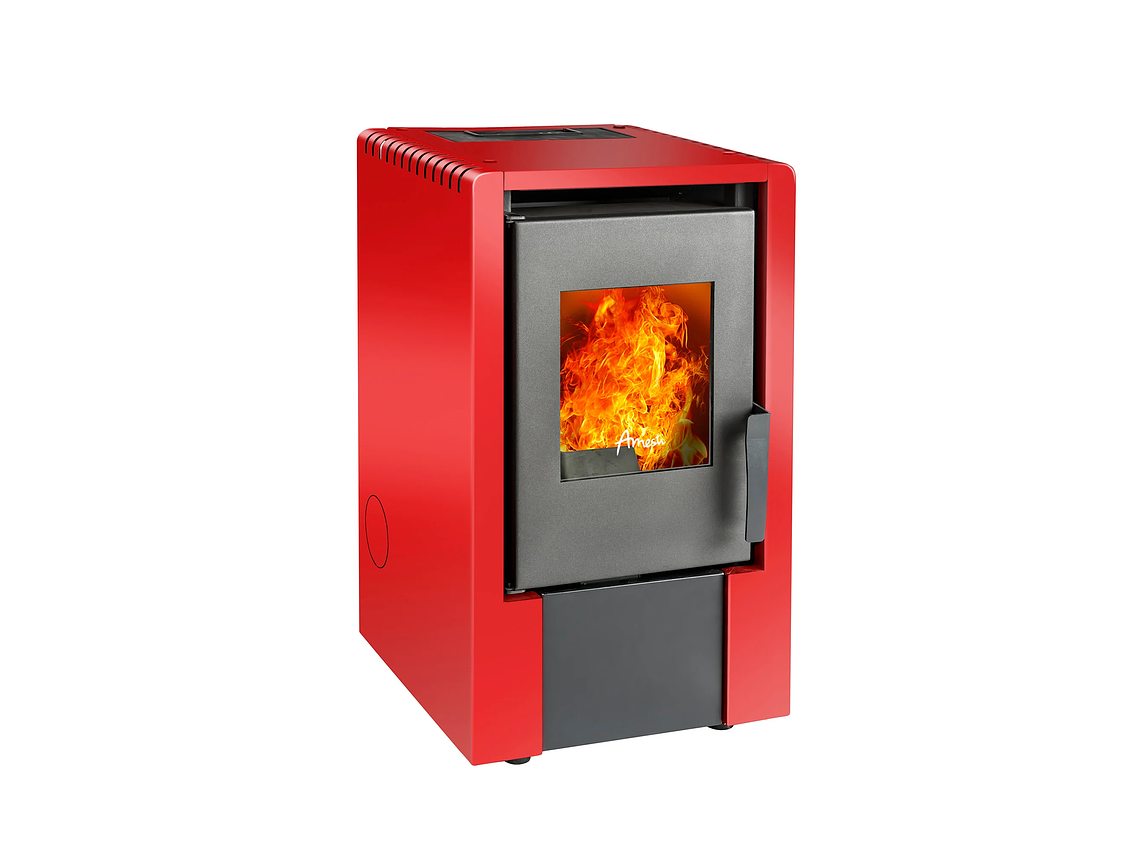 ESTUFA PELLET AMESTI MODELO ITALY 6100 ROJO 1