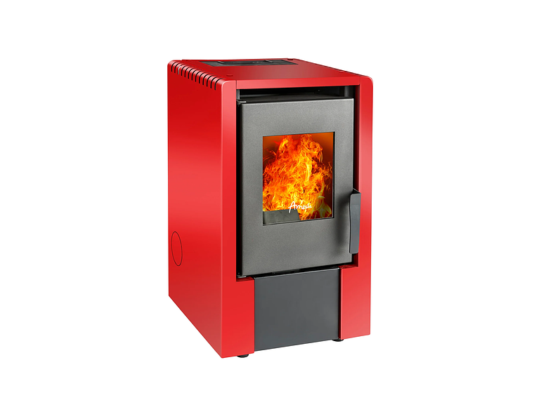 ESTUFA PELLET AMESTI MODELO ITALY 6100 ROJO 1