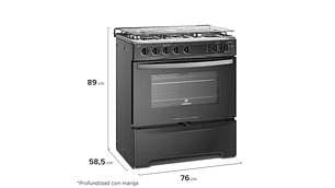 COCINA A GAS 5 PLATOS MADEMSA TRIPLE LLAMA M 940 T NEGRA