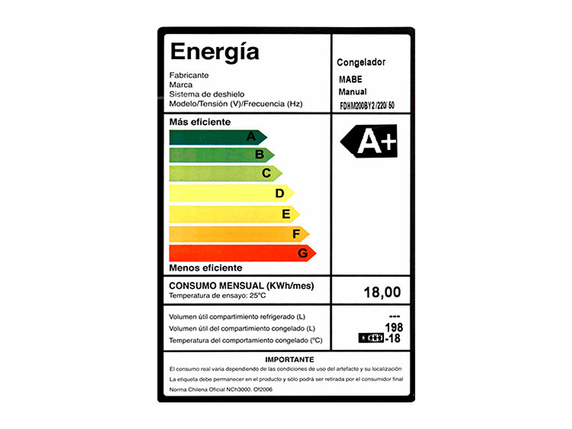 FREEZER MABE 198 L DUAL FDHM200BY2 BLANCO 5