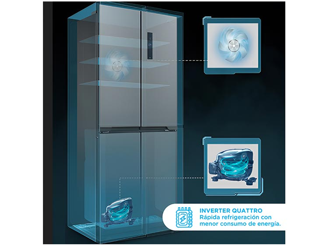 REFRIGERADOR MIDEA SIDE BY SIDE NO FROST 350 L MULTIPUERTA MDRM554MTE50 7