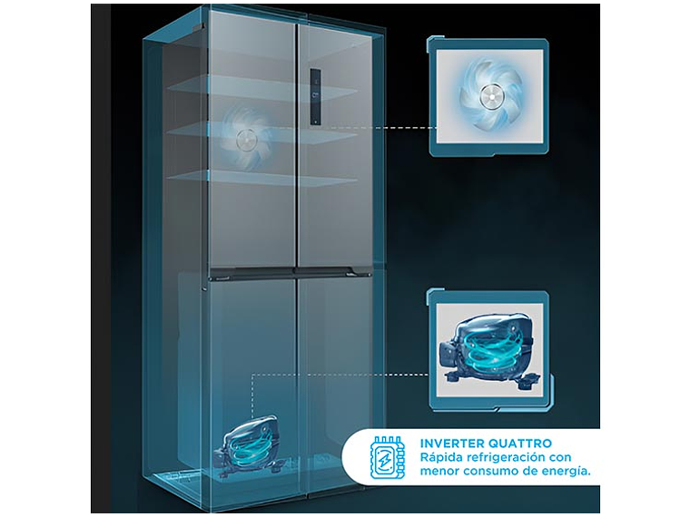 REFRIGERADOR MIDEA SIDE BY SIDE NO FROST 350 L MULTIPUERTA MDRM554MTE50 7