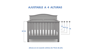 CUNA DE MADERA SERTA 4 EN 1 BARRET GRIS