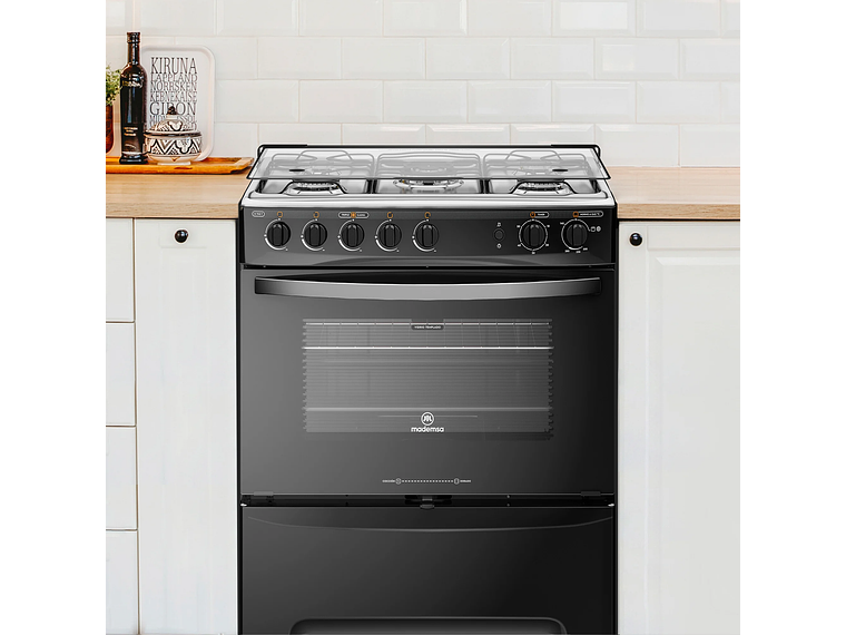 COCINA A GAS 5 PLATOS MADEMSA TRIPLE LLAMA M 940 T NEGRA 3