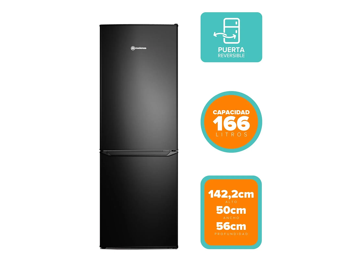 REFRIGERADOR 166L FRÍO DIRECTO BOTTOM FREEZER MED165B 3