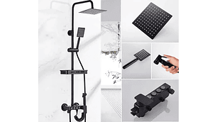 DUCHA COLUMNA NEGRA PUSH BOTON