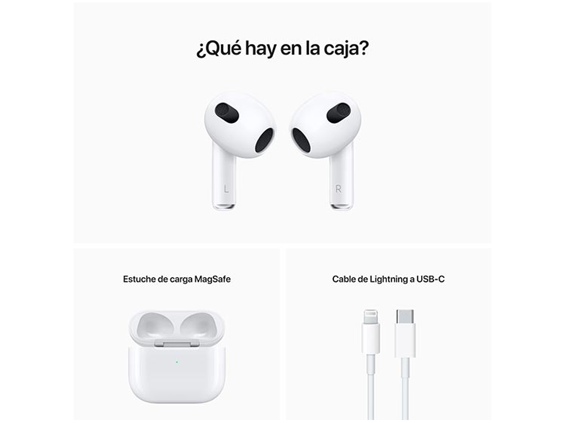 AIRPODS CON ESTUCHE DE CARGA MAGSAFE 3RA GENERACION BLUETOOTH 8