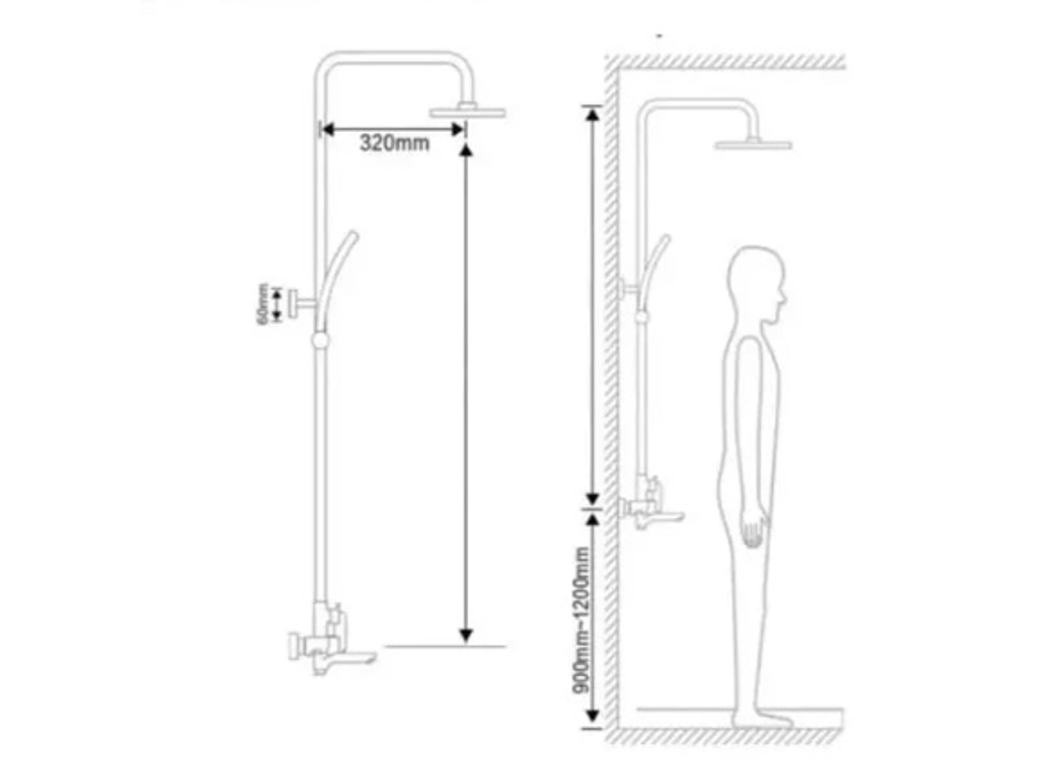 DUCHA COLUMNA NEGRA PUSH BOTON 3
