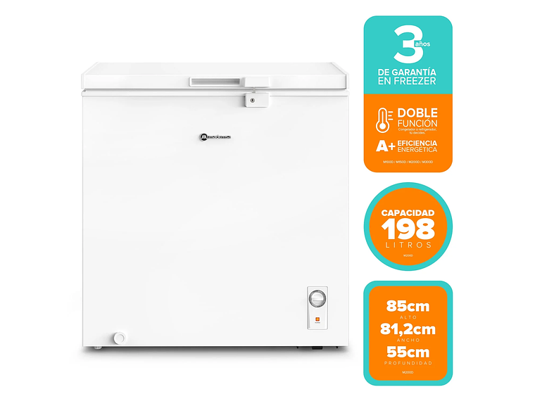 CONGELADOR FREEZER HORIZONTAL 198L FRÍO DIRECTO M200D 3
