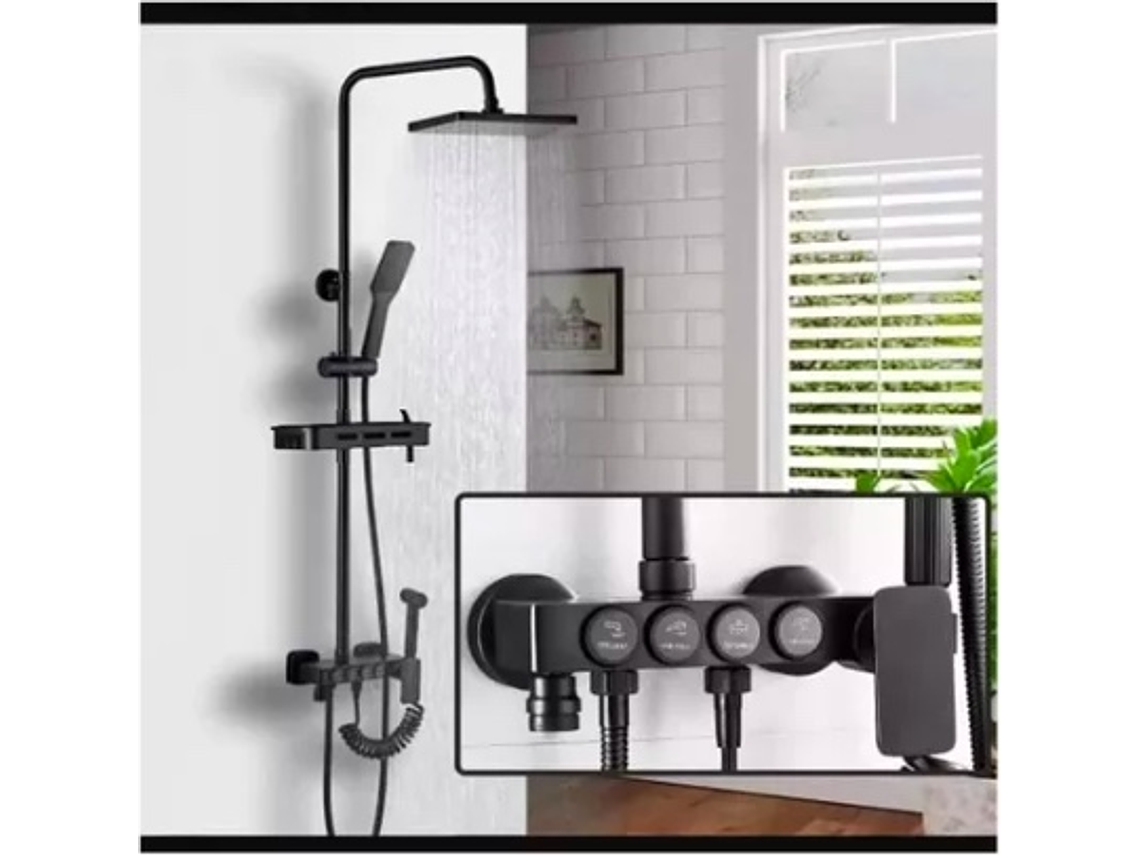 DUCHA COLUMNA NEGRA PUSH BOTON 7