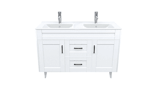 MUEBLE DOMSA VANITORIO DOBLE D120SK-B NO INCLUYE CUBIERTA 120 CM BLANCO