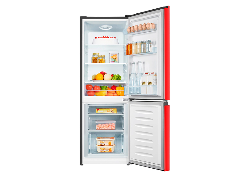 REFRIGERADOR HISENSE BOTTOM FREEZER FROST FRÍO DIRECTO 165 L RB215NR ROJO 3