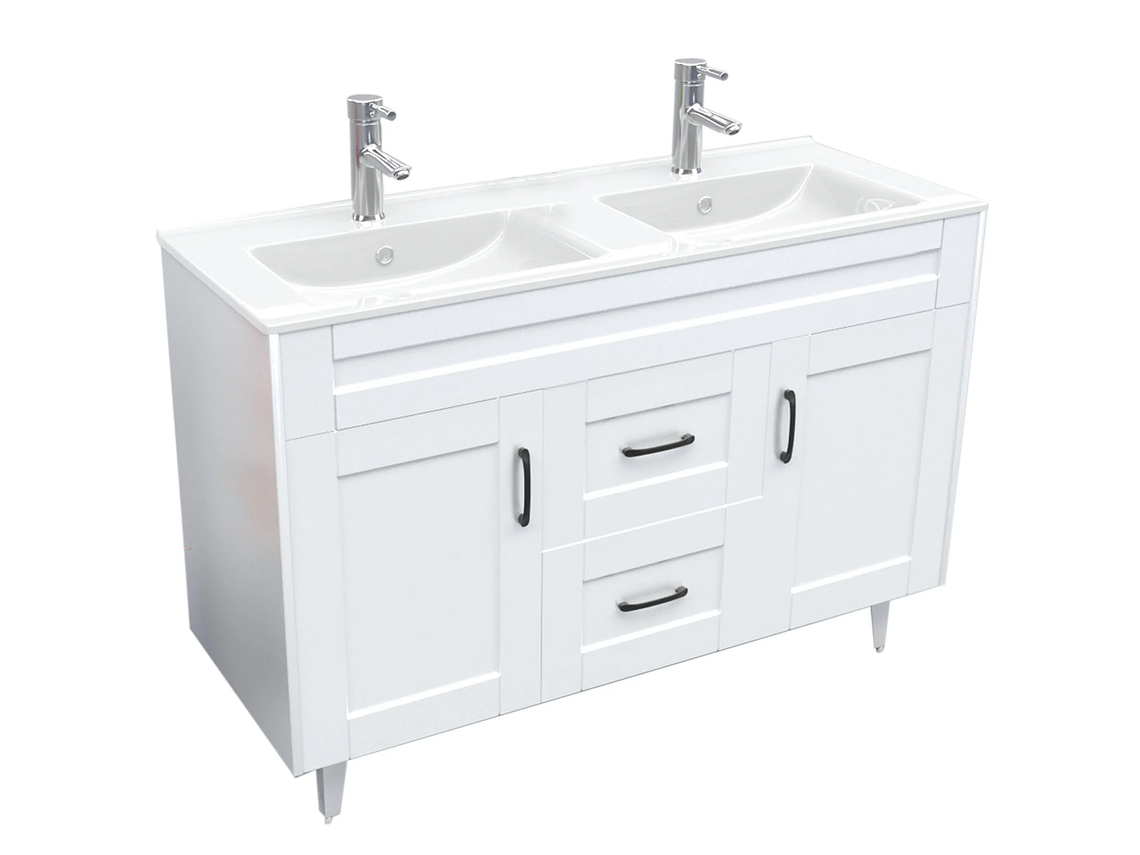 MUEBLE DOMSA VANITORIO DOBLE D120SK-B NO INCLUYE CUBIERTA 120 CM BLANCO 2