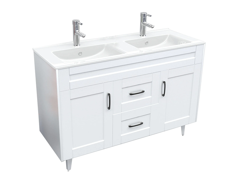MUEBLE DOMSA VANITORIO DOBLE D120SK-B NO INCLUYE CUBIERTA 120 CM BLANCO 2