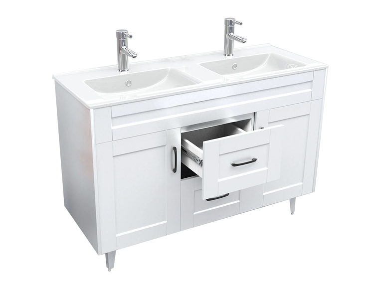 MUEBLE DOMSA VANITORIO DOBLE D120SK-B NO INCLUYE CUBIERTA 120 CM BLANCO 3