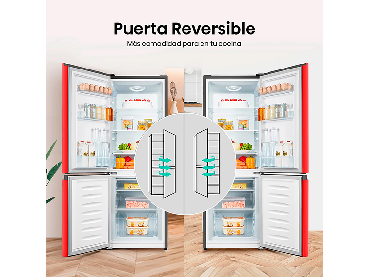 REFRIGERADOR HISENSE BOTTOM FREEZER FROST FRÍO DIRECTO 165 L RB215NR ROJO 5