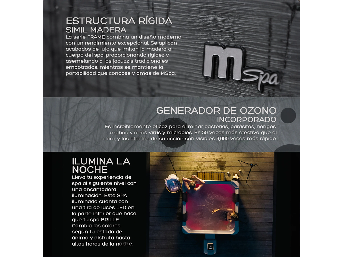 HOT TUB JACUZZI SPA RÍGIDO 6 PERSONAS OSLO FRAME WIFI MSPA 4