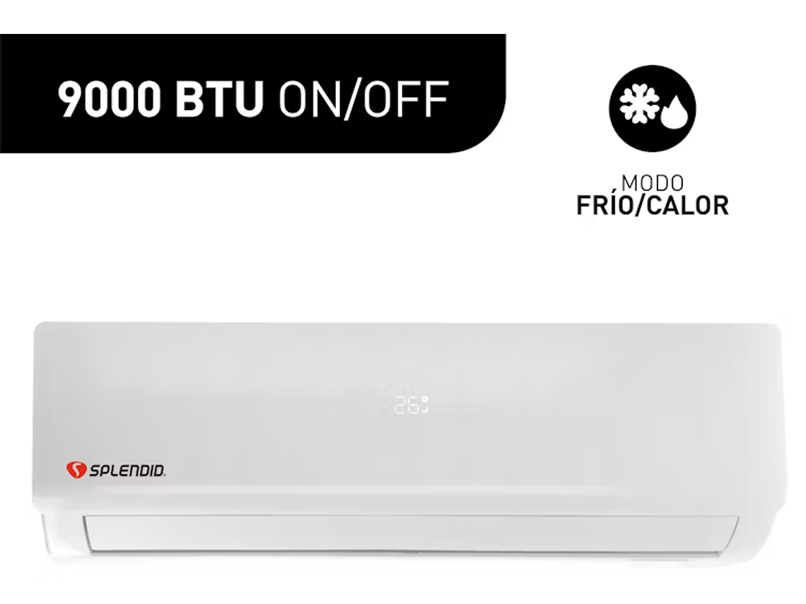 AIRE ACONDICIONADO SPLIT 9000BTU SPLENDID 1