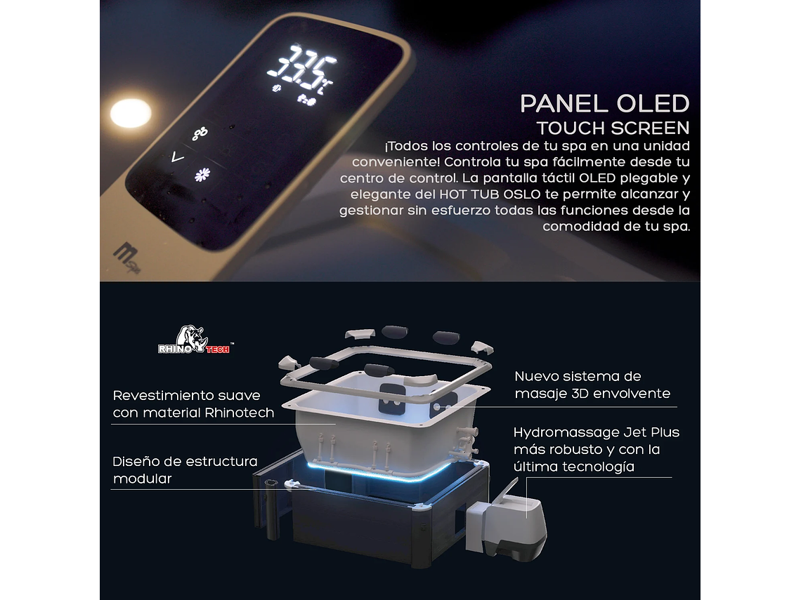 HOT TUB JACUZZI SPA RÍGIDO 6 PERSONAS OSLO FRAME WIFI MSPA 6