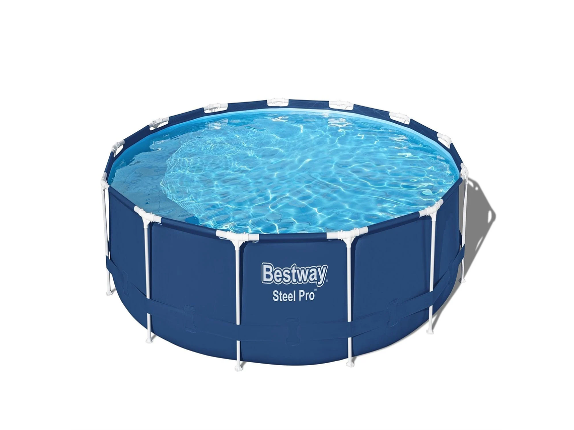 PISCINA BESTWAY REDONDA STEEL PRO CON FILTRO 3.96MX84CM AZUL 1