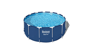 PISCINA BESTWAY REDONDA STEEL PRO CON FILTRO 3.96MX84CM AZUL