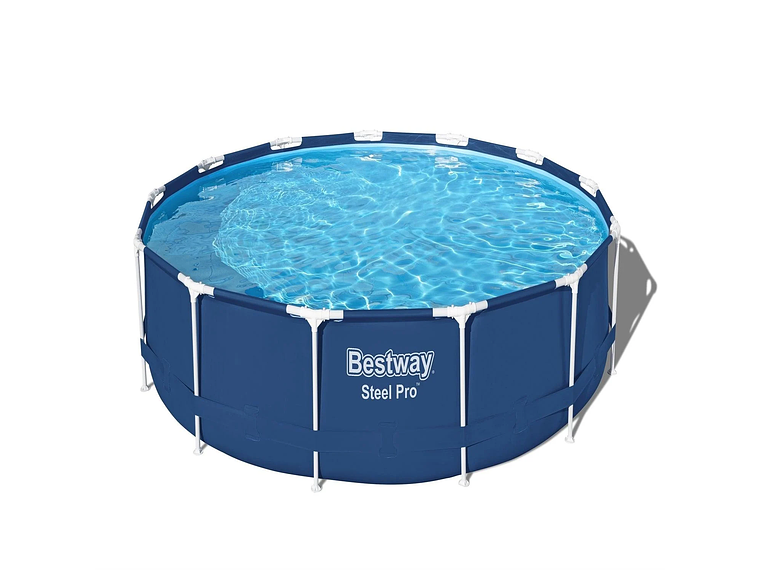 PISCINA BESTWAY REDONDA STEEL PRO CON FILTRO 3.96MX84CM AZUL 1
