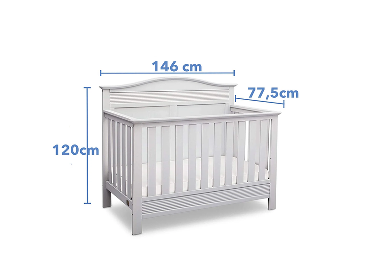 CUNA DE MADERA SERTA 4 EN 1 BARRET BLANCA 3