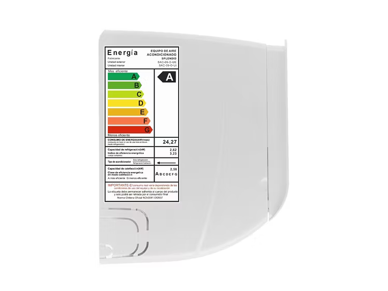 AIRE ACONDICIONADO SPLIT 9000BTU SPLENDID 7