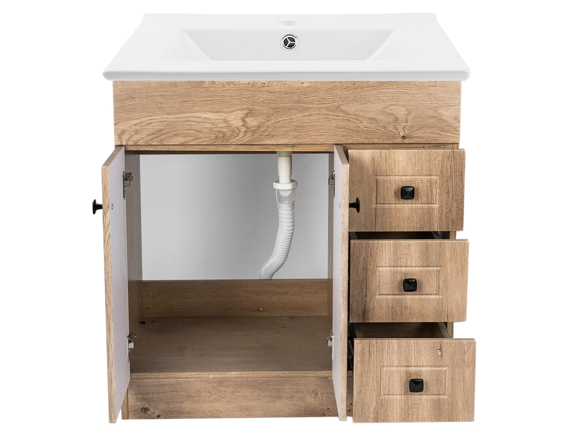 KIT DOMSA MUEBLE VANITORIO NOGAL B80PH-WOOD + P-80/ 80 X 80 X 47 CM 2