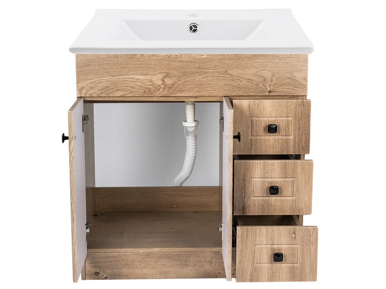 KIT DOMSA MUEBLE VANITORIO NOGAL B80PH-WOOD + P-80/ 80 X 80 X 47 CM 2