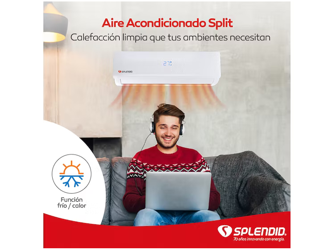AIRE ACONDICIONADO SPLIT 9000BTU SPLENDID 8
