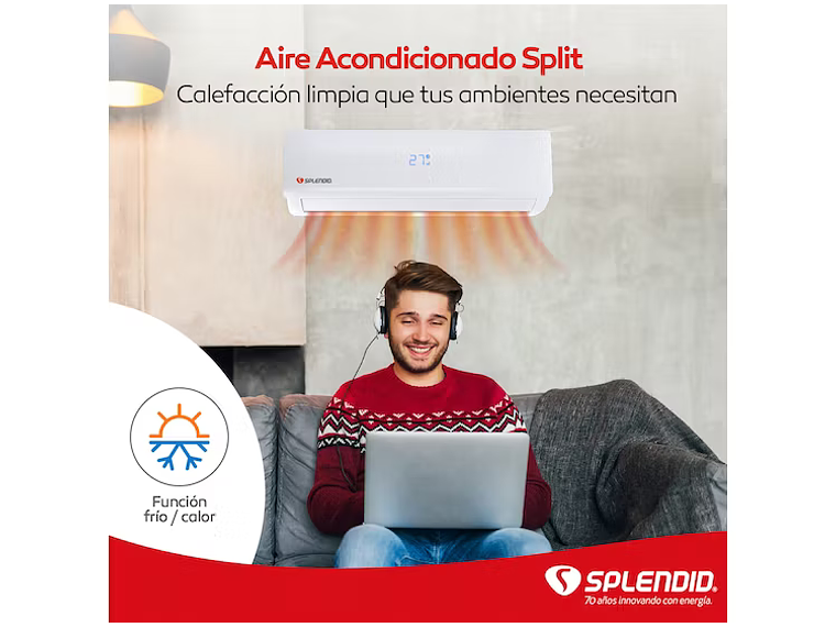 AIRE ACONDICIONADO SPLIT 9000BTU SPLENDID 8