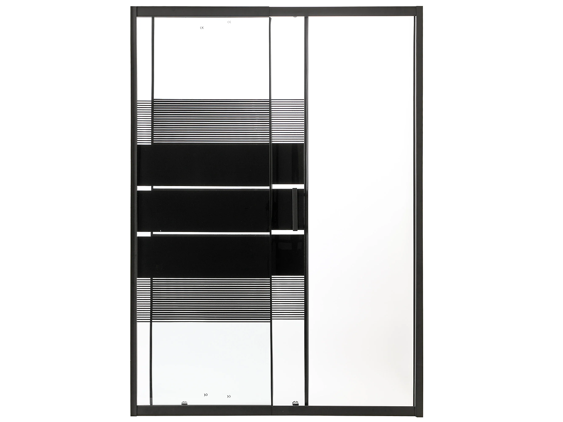 MAMPARA CON DISEÑO NEGRA AJUSTABLE 120-135X185CM 5MM (2 VIDRIOS) 2