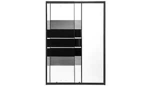 MAMPARA CON DISEÑO NEGRA AJUSTABLE 120-135X185CM 5MM (2 VIDRIOS)