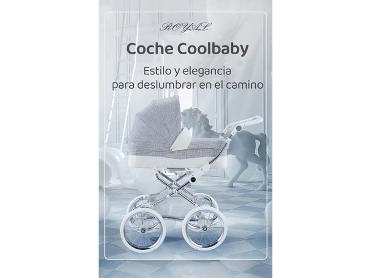 COCHE LUJOSO ROYAL DE COOLBABY 2 PIEZAS GRIS BY LUBABYCAS 2