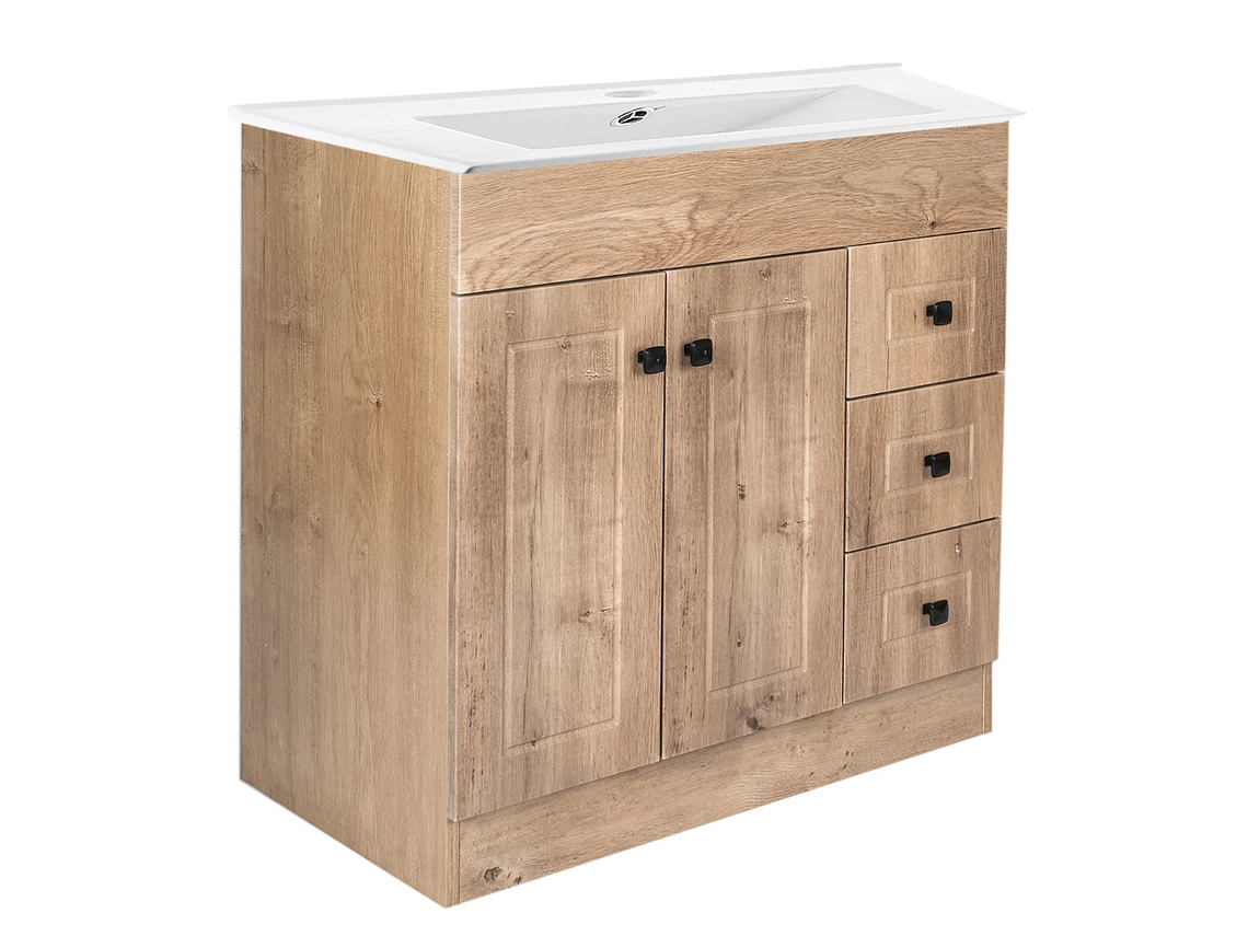 KIT DOMSA MUEBLE VANITORIO NOGAL B80PH-WOOD + P-80/ 80 X 80 X 47 CM 3