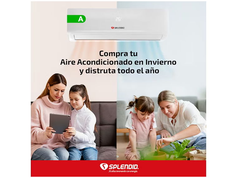 AIRE ACONDICIONADO SPLIT 9000 BTU ON/OFF MODO CALEFACCIÓN 1