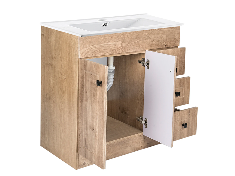 KIT DOMSA MUEBLE VANITORIO NOGAL B80PH-WOOD + P-80/ 80 X 80 X 47 CM 4