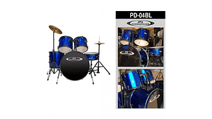 SET DE BATERÍA POWERDRUMS PD-04 12 13 16 PULGADAS AZUL