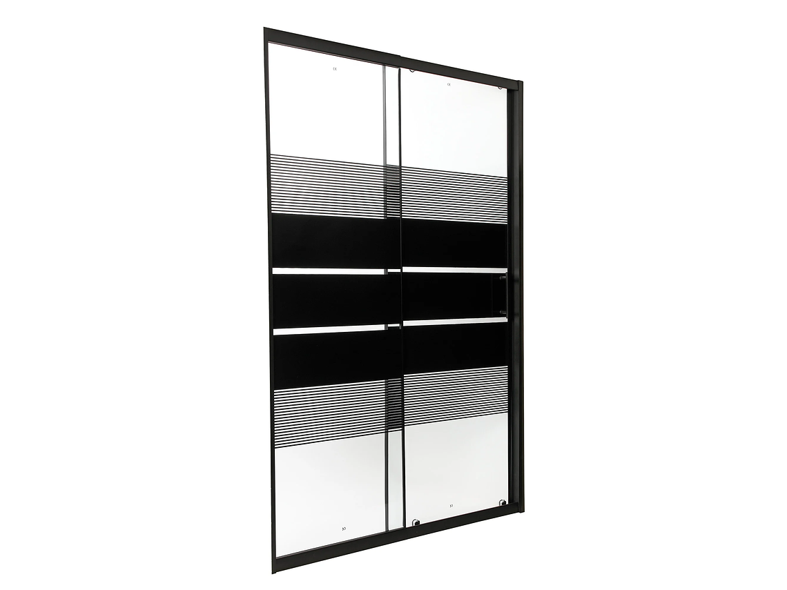 MAMPARA CON DISEÑO NEGRA AJUSTABLE 120-135X185CM 5MM (2 VIDRIOS) 4