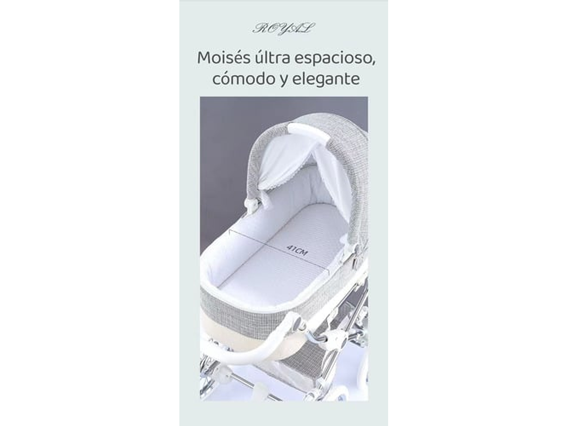 COCHE LUJOSO ROYAL DE COOLBABY 2 PIEZAS GRIS BY LUBABYCAS 4